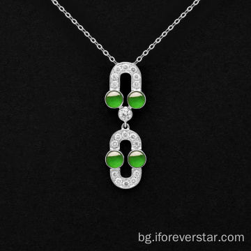 Ледени чисти зелени Jadeite моден стил Jadeite комплекти